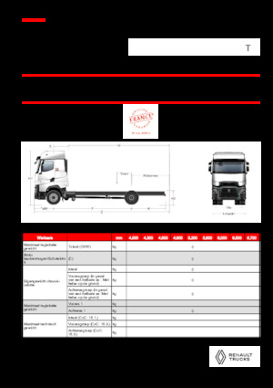 रिजिड चेसिस Renault T HIGH P4X2 LOW 13L E6