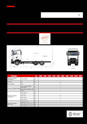 रिजिड चेसिस Renault T HIGH P6X2 LOW 24,5T 13L E6