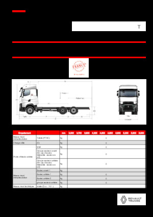 रिजिड चेसिस Renault T HIGH P6X2 LOW 24,5T 13L E6