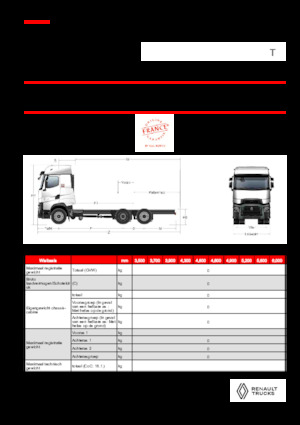 रिजिड चेसिस Renault T HIGH P6X2 LOW 24,5T 13L E6