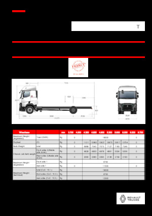 रिजिड चेसिस Renault T P4X2 LOW 11L E6