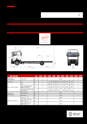 रिजिड चेसिस Renault T P4X2 LOW 11L E6