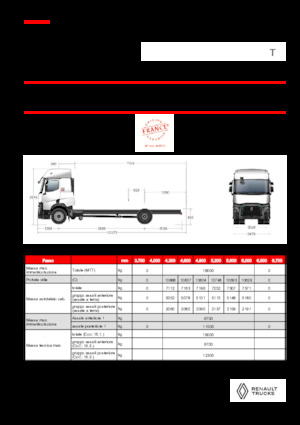 रिजिड चेसिस Renault T P4X2 LOW 13L E6
