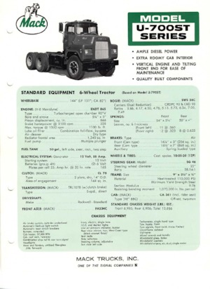 रिजिड चेसिस Mack U-700ST CA361 ENDT 865 6x4