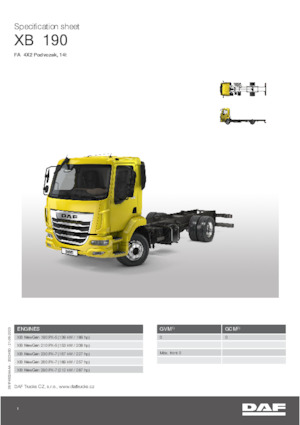 रिजिड चेसिस DAF XB 210 FA 14t
