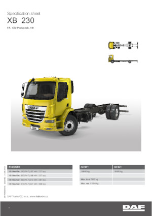 रिजिड चेसिस DAF XB 290 FA 19t