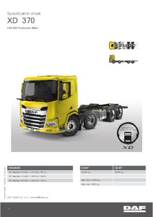 रिजिड चेसिस DAF XD 370 FAD Mixer