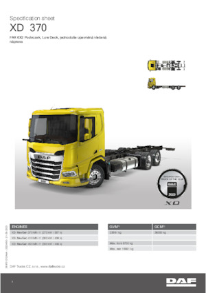 रिजिड चेसिस DAF XD 370 FAR Low Deck