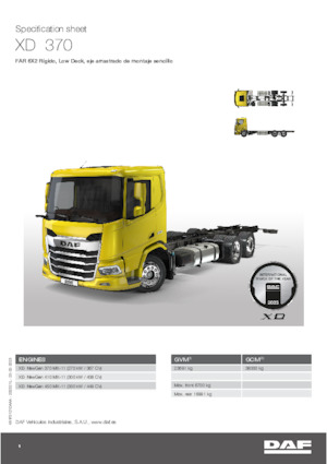 रिजिड चेसिस DAF XD 370 FAR Low Deck
