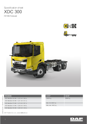 रिजिड चेसिस DAF XDC 300 FAT