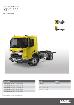 रिजिड चेसिस DAF XDC 340 FA