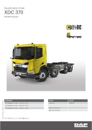 रिजिड चेसिस DAF XDC 450 FAD