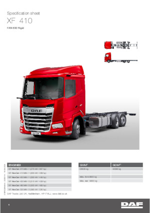 रिजिड चेसिस DAF XF 370 FAN 