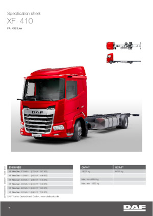 रिजिड चेसिस DAF XF 410 FA