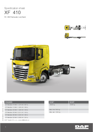 रिजिड चेसिस DAF XF 410 FA Low Deck