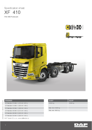 रिजिड चेसिस DAF XF 410 FAC