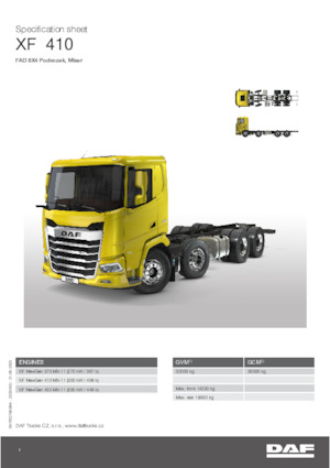 रिजिड चेसिस DAF XF 410 FAD Mixer