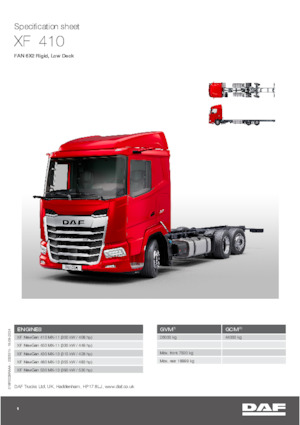 रिजिड चेसिस DAF XF 370 FAN Low Deck