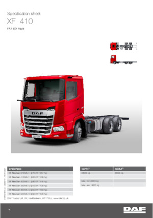 रिजिड चेसिस DAF XF 370 FAT