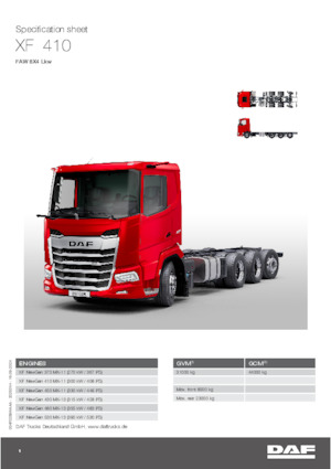 रिजिड चेसिस DAF XF 450 FAW