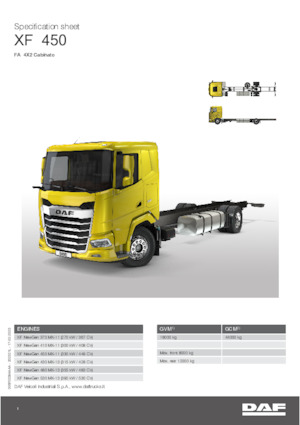 रिजिड चेसिस DAF XF 530 FA