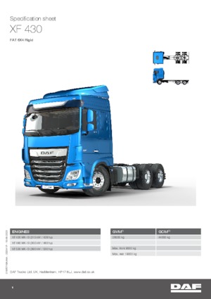 रिजिड चेसिस DAF XF 430 FAT