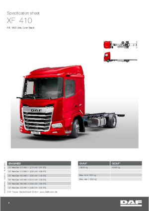 रिजिड चेसिस DAF XF 370 FA Low Deck