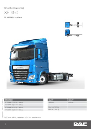 रिजिड चेसिस DAF XF 450 FA Low Deck