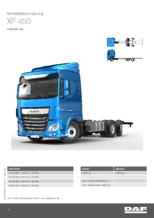 रिजिड चेसिस DAF XF 450 FAN