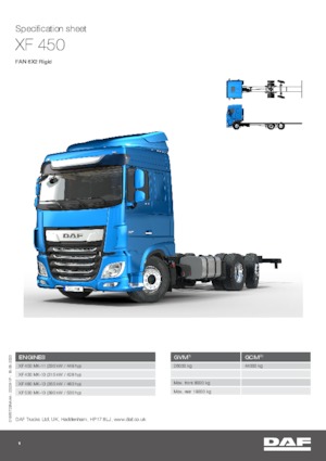 रिजिड चेसिस DAF XF 450 FAN