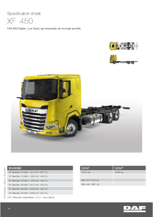रिजिड चेसिस DAF XF 450 FAR Low Deck