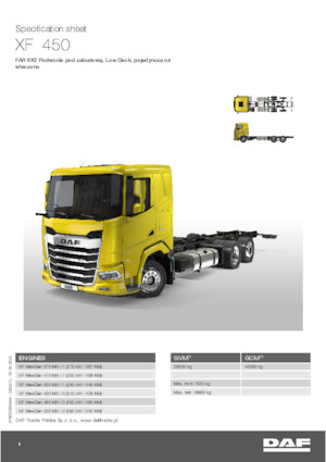 रिजिड चेसिस DAF XF 450 FAR Low Deck