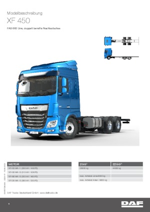 रिजिड चेसिस DAF XF 450 FAS