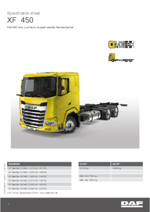 रिजिड चेसिस DAF XF 480 FAS Low Deck
