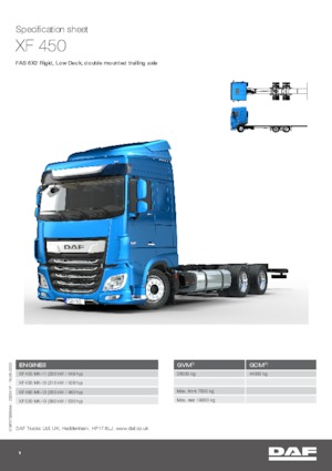 रिजिड चेसिस DAF XF 450 FAS Low Deck
