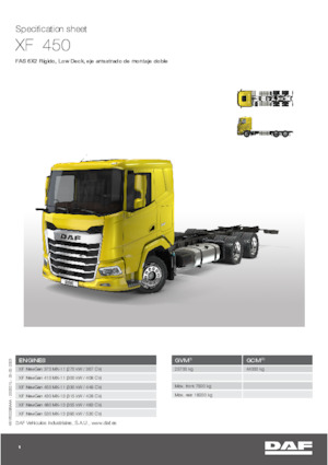 रिजिड चेसिस DAF XF 450 FAS Low Deck