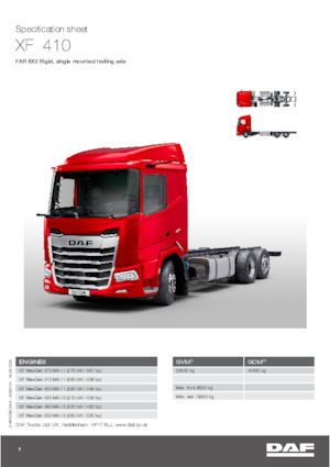 रिजिड चेसिस DAF XF 370 FAR