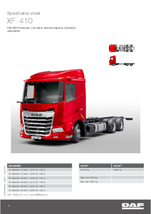 रिजिड चेसिस DAF XF 410 FAS Low Deck