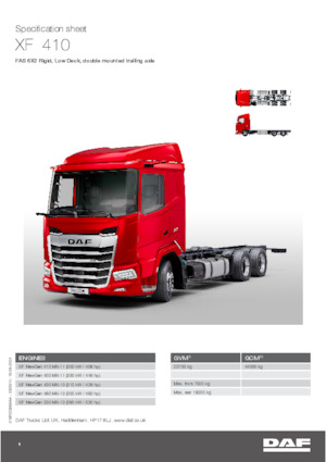 रिजिड चेसिस DAF XF 410 FAS Low Deck
