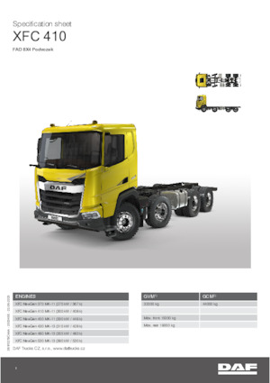 रिजिड चेसिस DAF XFC 530 FAD