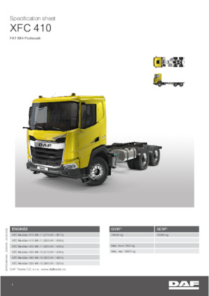 रिजिड चेसिस DAF XFC 410 FAT