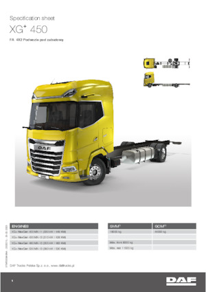 रिजिड चेसिस DAF XG+ 430 FA