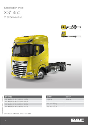 रिजिड चेसिस DAF XG+ 430 FA Low Deck