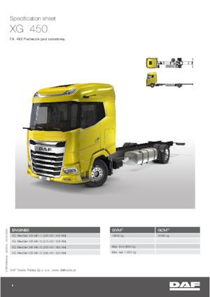 रिजिड चेसिस DAF XG 480 FA