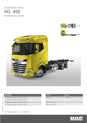 रिजिड चेसिस DAF XF 450 FAN Low Deck