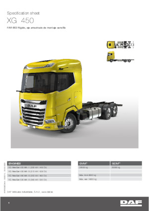 रिजिड चेसिस DAF XG 450 FAR