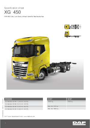 रिजिड चेसिस DAF XG 480 FAR Low Deck