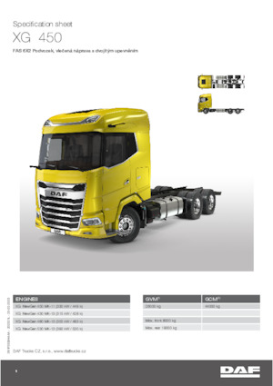 रिजिड चेसिस DAF XG 480 FAS