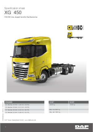 रिजिड चेसिस DAF XG 480 FAS