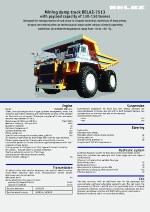 रिजिड डंप ट्रक Belaz 7513